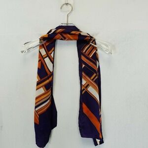 VINTAGE Tie Wrap Scarf Womens Purple Orange Shawl Bandana BEN GOODMAN ITALY